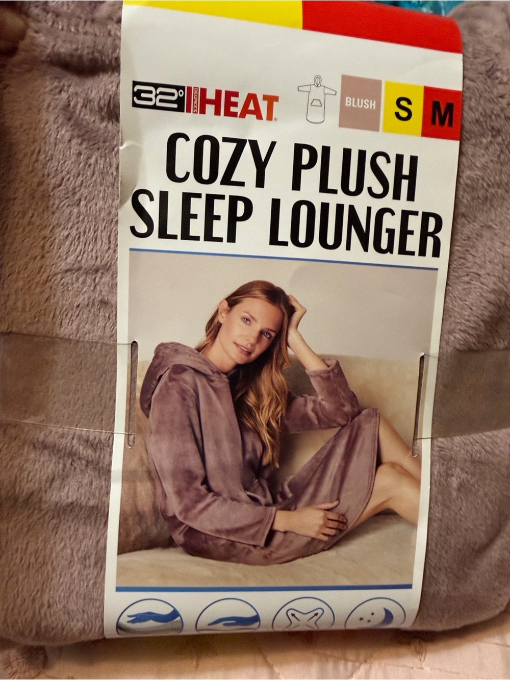 NWT 32 Degrees Heat Cozy Plush Sleep Lounger - Blush S/M
